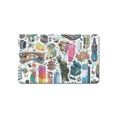 City Pattern Pixel Art Japan Magnet (name Card) by Sarkoni