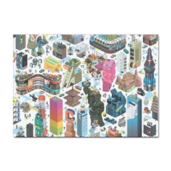 City Pattern Pixel Art Japan Sticker A4 (100 Pack) by Sarkoni