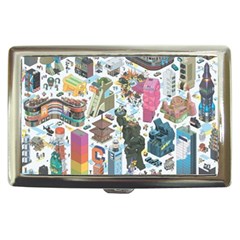 City Pattern Pixel Art Japan Cigarette Money Case by Sarkoni