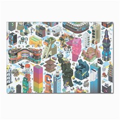 City Pattern Pixel Art Japan Postcard 4 x 6  (pkg Of 10) by Sarkoni