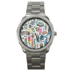 City Pattern Pixel Art Japan Sport Metal Watch by Sarkoni