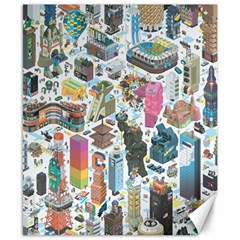 City Pattern Pixel Art Japan Canvas 8  X 10  by Sarkoni