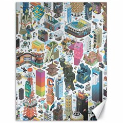 City Pattern Pixel Art Japan Canvas 18  X 24  by Sarkoni