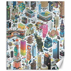 City Pattern Pixel Art Japan Canvas 20  X 24  by Sarkoni