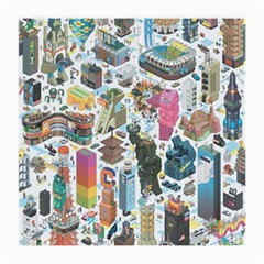 City Pattern Pixel Art Japan Medium Glasses Cloth by Sarkoni