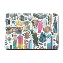 City Pattern Pixel Art Japan Small Doormat by Sarkoni