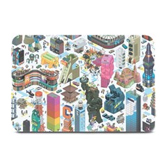 City Pattern Pixel Art Japan Plate Mats by Sarkoni