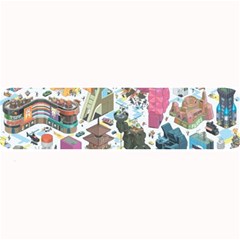 City Pattern Pixel Art Japan Large Bar Mat by Sarkoni