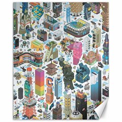 City Pattern Pixel Art Japan Canvas 11  X 14  by Sarkoni