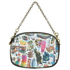 City Pattern Pixel Art Japan Chain Purse (two Sides) by Sarkoni