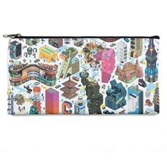 City Pattern Pixel Art Japan Pencil Case by Sarkoni