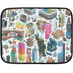 City Pattern Pixel Art Japan Two Sides Fleece Blanket (mini) by Sarkoni