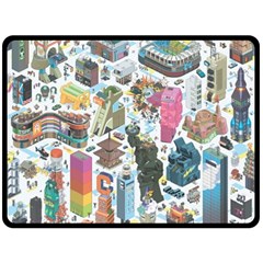 City Pattern Pixel Art Japan Fleece Blanket (large) by Sarkoni