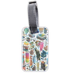 City Pattern Pixel Art Japan Luggage Tag (two Sides) by Sarkoni