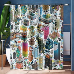 City Pattern Pixel Art Japan Shower Curtain 60  X 72  (medium)  by Sarkoni