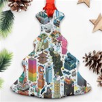 City Pattern Pixel Art Japan Christmas Tree Ornament (Two Sides) Back