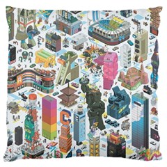 City Pattern Pixel Art Japan Large Cushion Case (two Sides) by Sarkoni