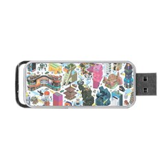 City Pattern Pixel Art Japan Portable Usb Flash (two Sides) by Sarkoni