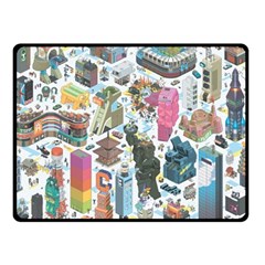 City Pattern Pixel Art Japan Two Sides Fleece Blanket (small) by Sarkoni