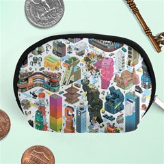 City Pattern Pixel Art Japan Accessory Pouch (medium) by Sarkoni