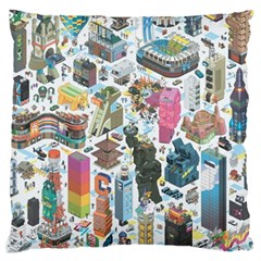 City Pattern Pixel Art Japan Standard Premium Plush Fleece Cushion Case (one Side) by Sarkoni