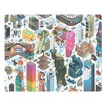 City Pattern Pixel Art Japan Two Sides Premium Plush Fleece Blanket (Large) 80 x60  Blanket Front