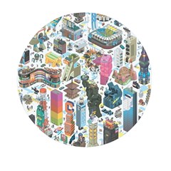 City Pattern Pixel Art Japan Mini Round Pill Box (pack Of 3) by Sarkoni