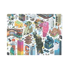 City Pattern Pixel Art Japan Premium Plush Fleece Blanket (mini) by Sarkoni