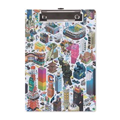 City Pattern Pixel Art Japan A5 Acrylic Clipboard by Sarkoni