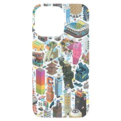 City Pattern Pixel Art Japan Iphone 14 Pro Max Black Uv Print Case