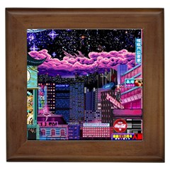 Retro City Pixel Framed Tile