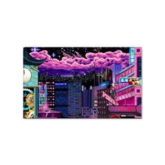 Retro City Pixel Sticker (rectangular)