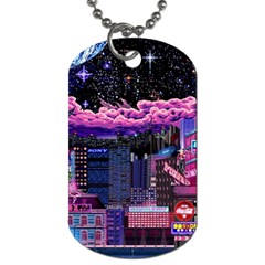 Retro City Pixel Dog Tag (one Side)