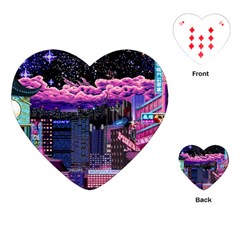 Retro City Pixel Playing Cards Single Design (heart)