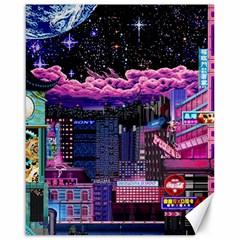 Retro City Pixel Canvas 16  X 20  by Sarkoni