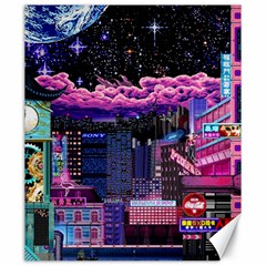 Retro City Pixel Canvas 20  X 24  by Sarkoni