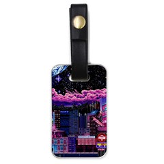 Retro City Pixel Luggage Tag (one Side) by Sarkoni