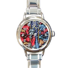 Japan Art Aesthetic Round Italian Charm Watch by Sarkoni