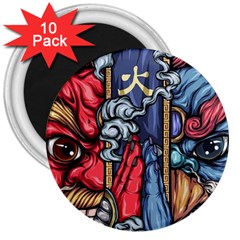 Japan Art Aesthetic 3  Magnets (10 Pack)  by Sarkoni