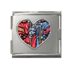 Japan Art Aesthetic Mega Link Heart Italian Charm (18mm) by Sarkoni