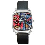 Japan Art Aesthetic Square Metal Watch Front