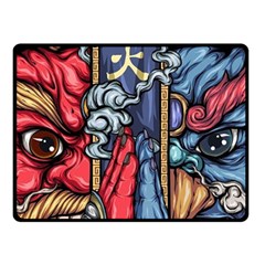 Japan Art Aesthetic Two Sides Fleece Blanket (small) by Sarkoni