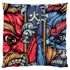 Japan Art Aesthetic Large Premium Plush Fleece Cushion Case (one Side) by Sarkoni