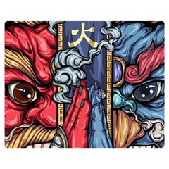 Japan Art Aesthetic Two Sides Premium Plush Fleece Blanket (medium) by Sarkoni