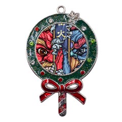 Japan Art Aesthetic Metal X mas Lollipop With Crystal Ornament by Sarkoni