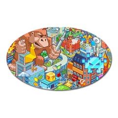 Pixel Art Retro Video Game Oval Magnet by Sarkoni