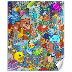 Pixel Art Retro Video Game Canvas 16  X 20  by Sarkoni