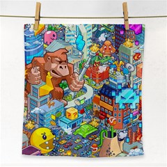 Pixel Art Retro Video Game Face Towel by Sarkoni