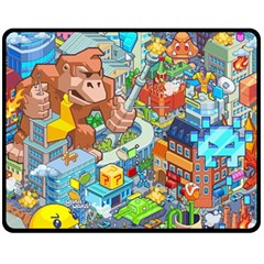 Pixel Art Retro Video Game Fleece Blanket (medium) by Sarkoni