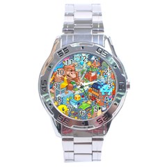 Pixel Art Retro Video Game Stainless Steel Analogue Watch by Sarkoni